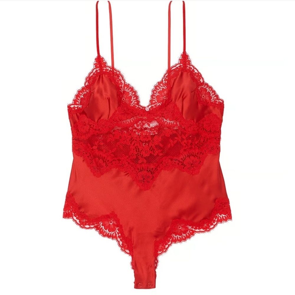 Victoria's Secret  Bodysuit Dare to Dream Lace & Satin Cheeky Teddy Sz XL NWT